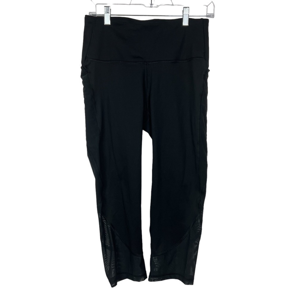 All in Motion Black Crop Mesh Leggings Medium